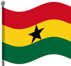 An illustration of Ghana's flag.