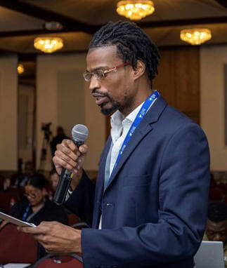 DaQuan Lawrence at Africa-U.S. Cities Conference in Johannesburg, February 2023. Courtesy of African Center for the Study of the U.S. at the University of Witwatersrand