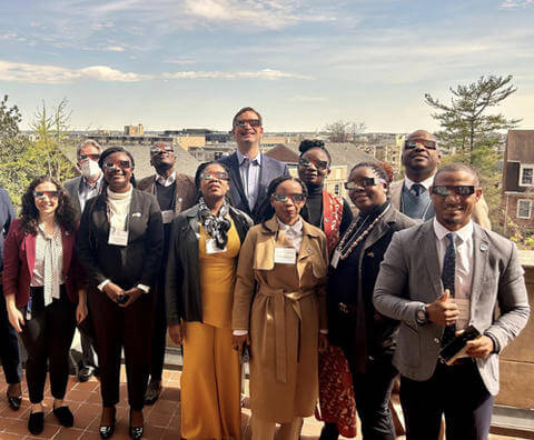 Michael Walsh (HBCU-ACC Advisor) with the Mozambique International Visitor Leadership Program at the Meridian International Center.