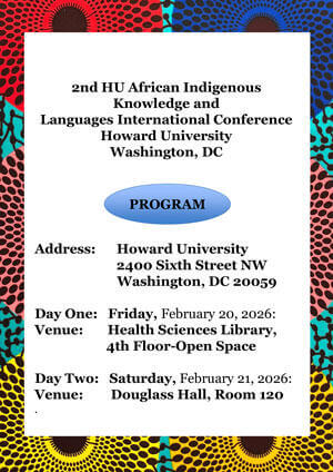 HU African Indigenous Knowledge and Languages Conference 2026 Program Cover